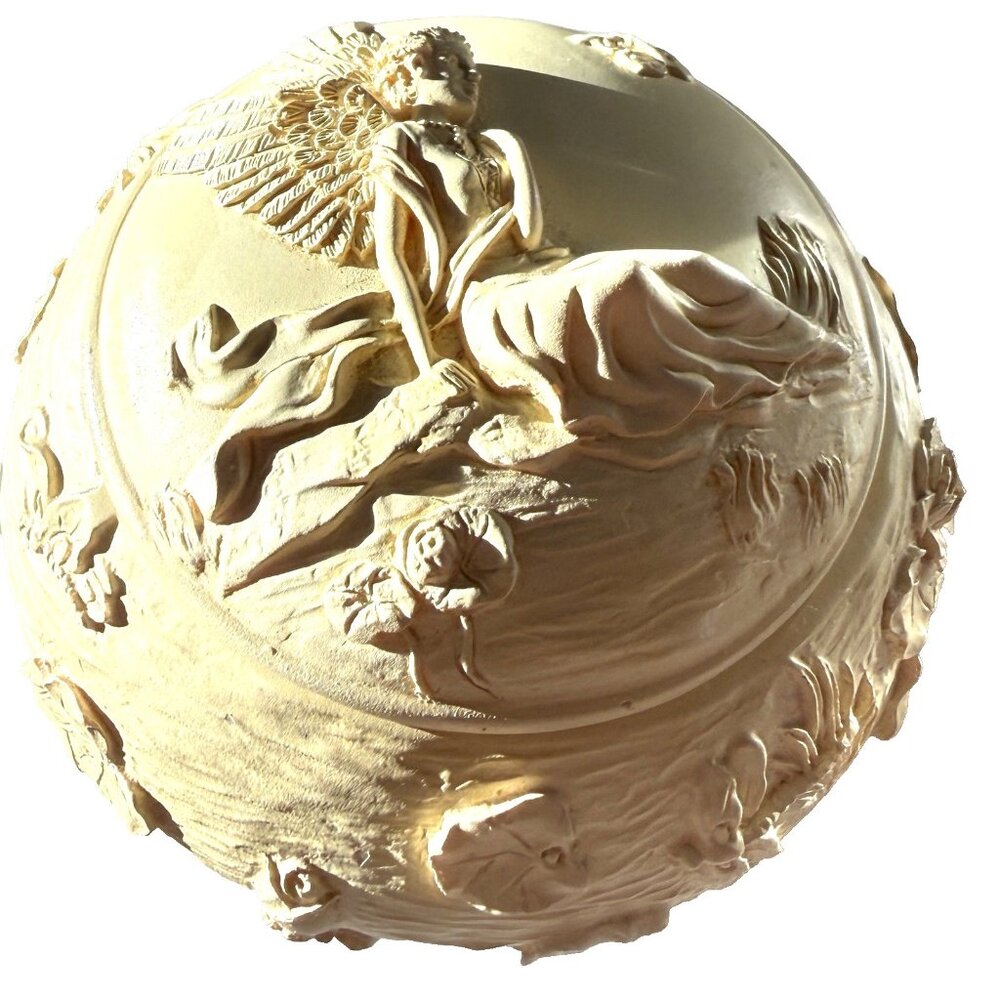 Angel Star Ivory Angels Trinket Box Round Lid Vintage Angels Jewelry